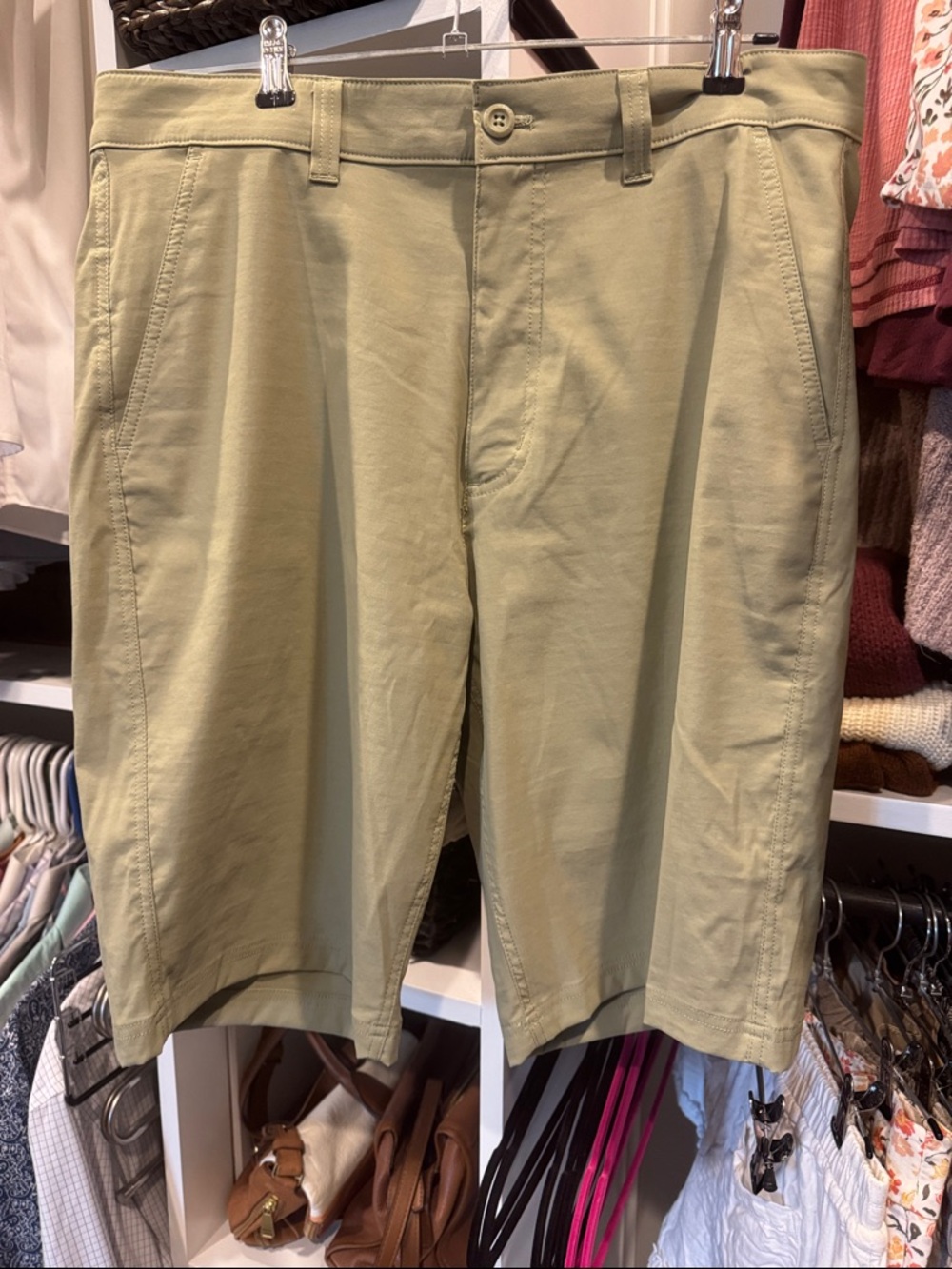 Eddie Bauer Khaki Flat-Front Chino Shorts